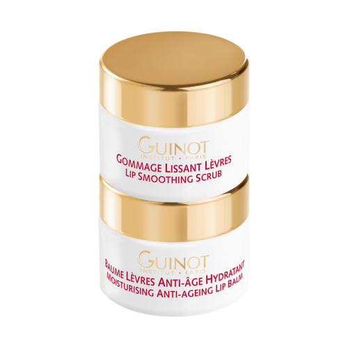 GUINOT Lip Balm and Lip Soothing Scrub drėkinamasis priešraukšlinis lūpų balzamas ir šveitiklis, 2×7 ml