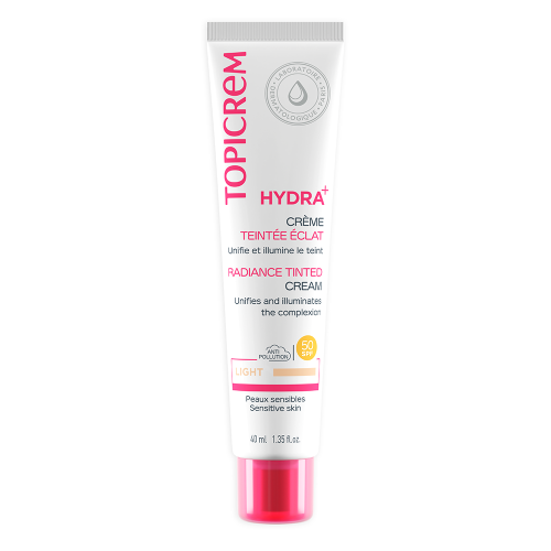 TOPICREM HYDRA+ kremas su spalva SPF50, Light spalvos, 40 ml